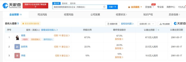 杨幂退出与嘉行老板合开公司 仍是嘉行第三大股东