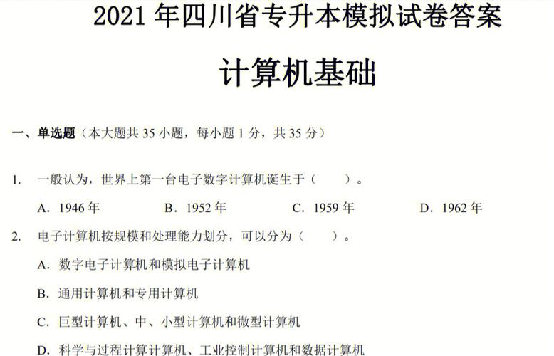 计算机应用技术专升本考试试题（专升本信息技术）