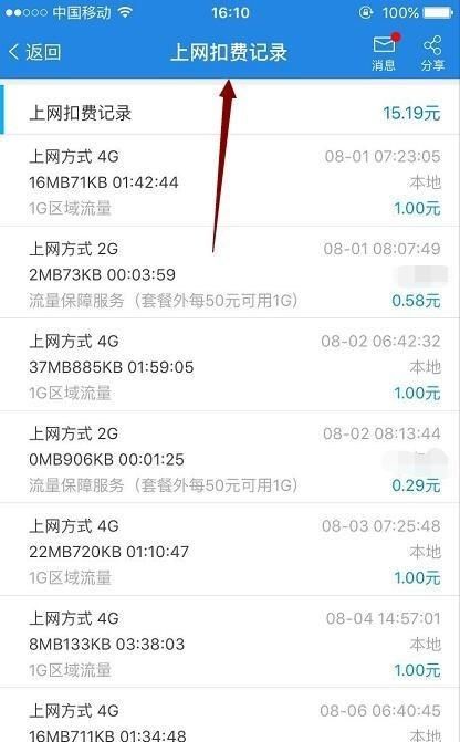 中国移动怎么查自己流量一个月有多少G