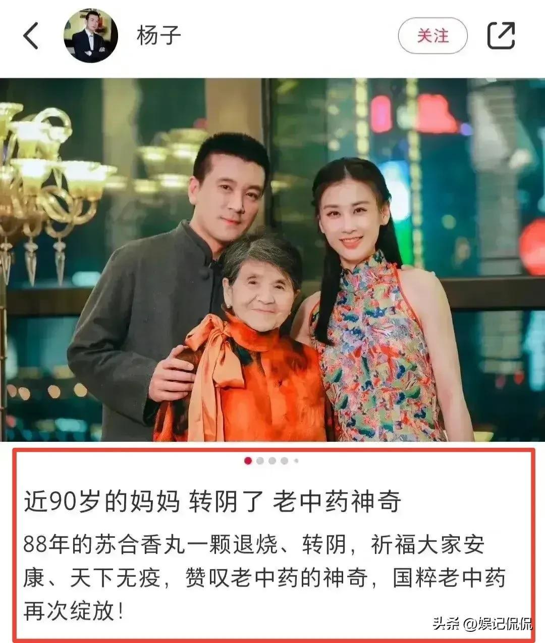 杨子个人资料简介及家世（杨子90岁的母亲感染新冠，吃88年的一颗中药痊愈，网友都说不相信）