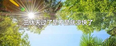 ​三伏天凉快冬天冷吗 三伏天容易着凉吗