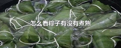 ​怎样看粽子煮熟没 怎么看粽子是不是煮熟了